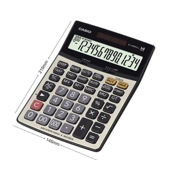 ماشین حساب 14 رقم کاسیو مدل DJ-240D Plus — تصویر ۳