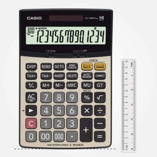 ماشین حساب 14 رقم کاسیو مدل DJ-240D Plus — تصویر ۴