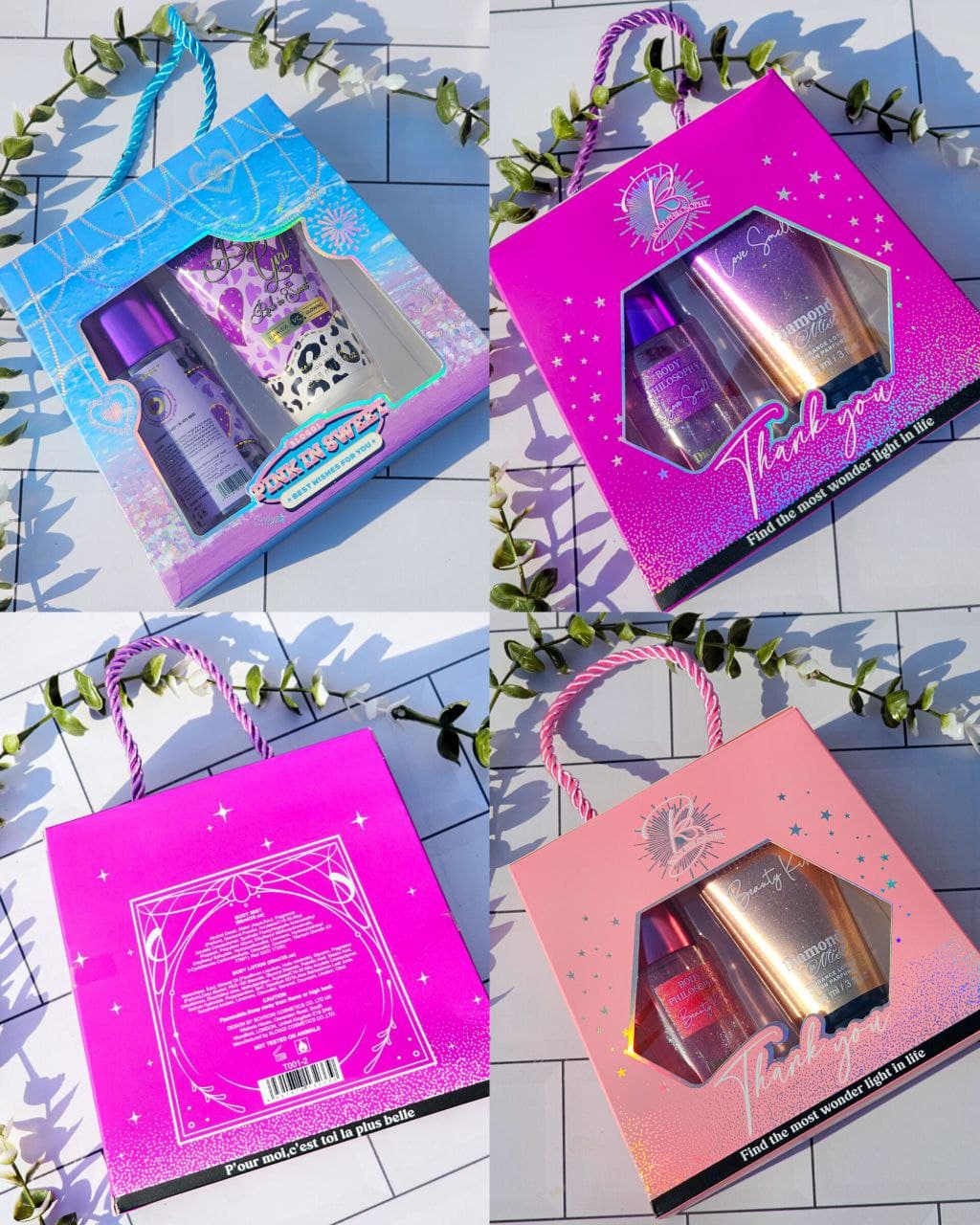 پک کادویی لوسیون و بادی اسپلش شاین Diamond مدل Love Smell 3