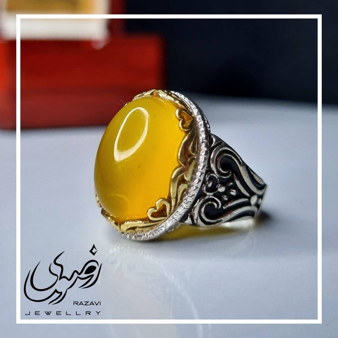 انگشتر مردانه نقره شرف الشمس طرح سجاد کد 139