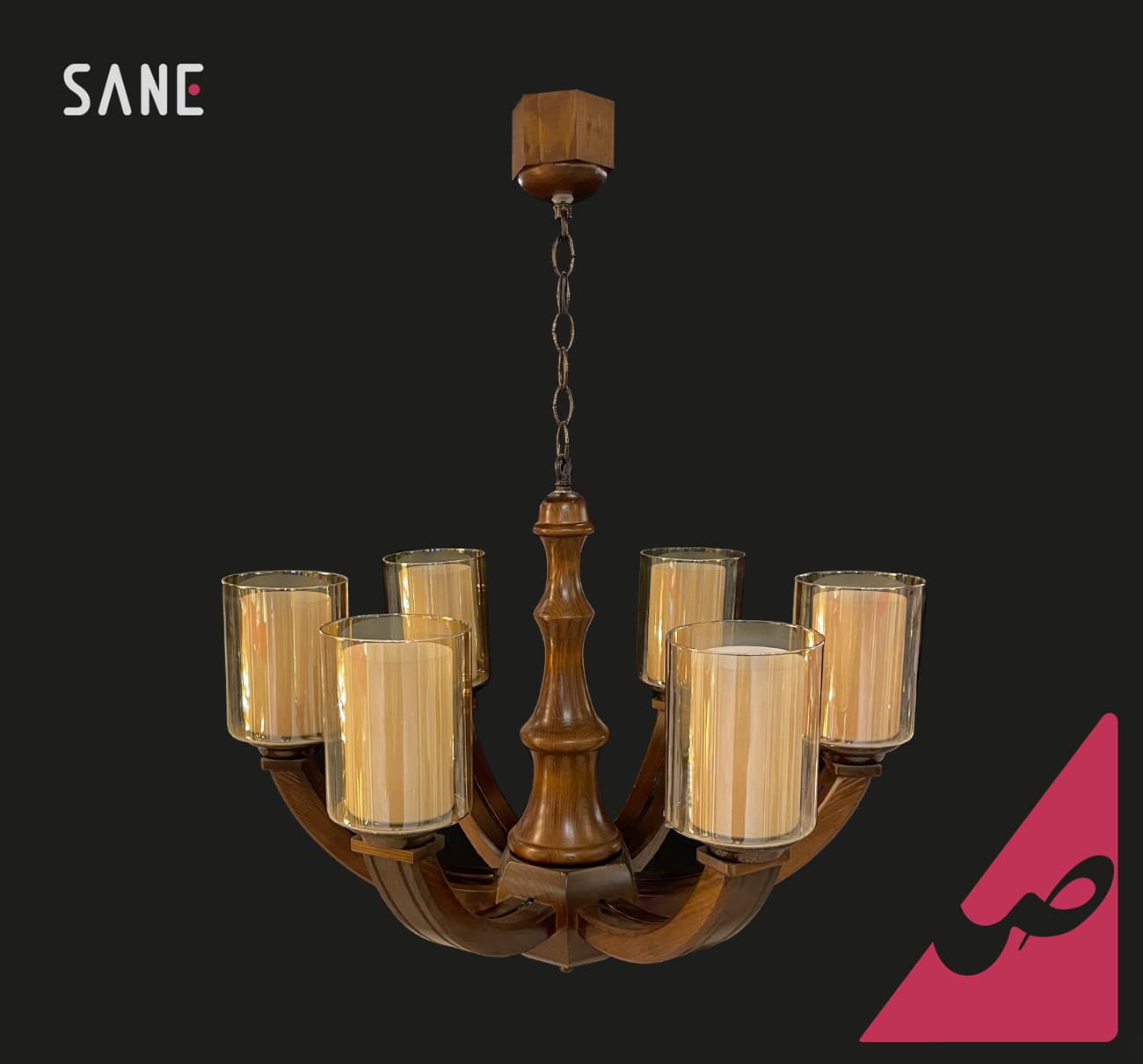 لوستر آویز چوبی مدل موناکو کد 6-231