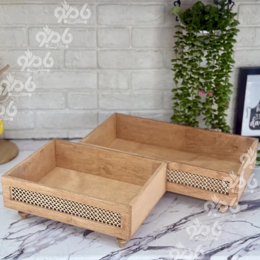 باکس رایزر چوبی طرح حصیری گرید2 خراطی