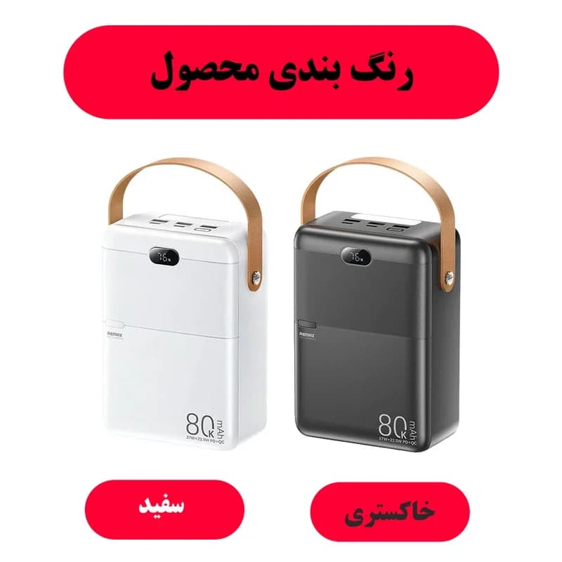 پاوربانک ریمکس مدل RPP-118 ظرفیت 80000 میلی آمپر ساعت — تصویر ۸