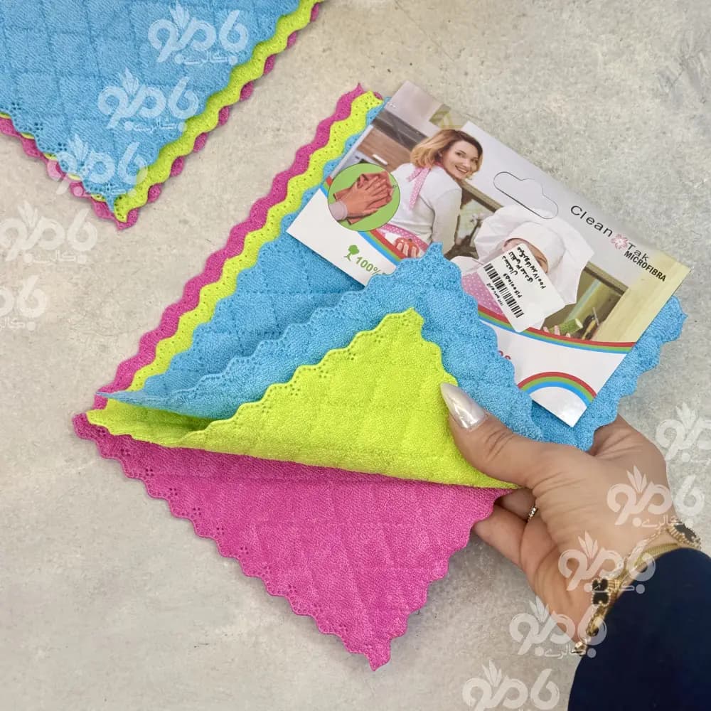 دستمال تنظیف 3عددی میکروفایبر 17*20