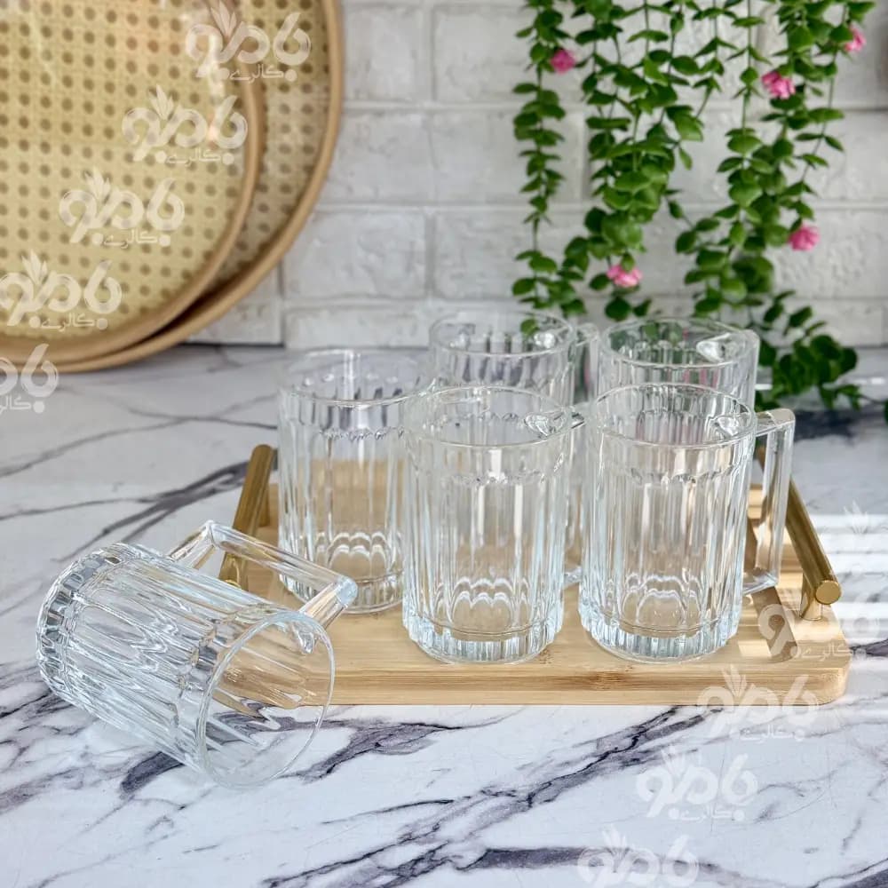 لیوان شیشه ای دسته دار بلندکلاسیک 1440