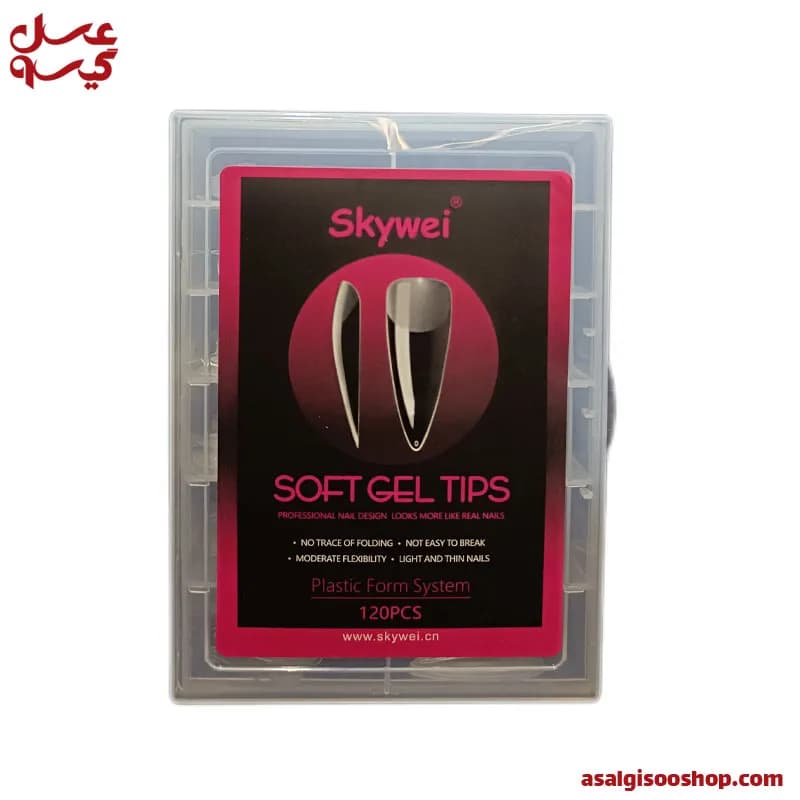 ژلیکس ناخن سافت ژل مدل نوک تیز اسکای وی |Skywei Soft Gel Nail Tips Pointed Shape| کد 2756