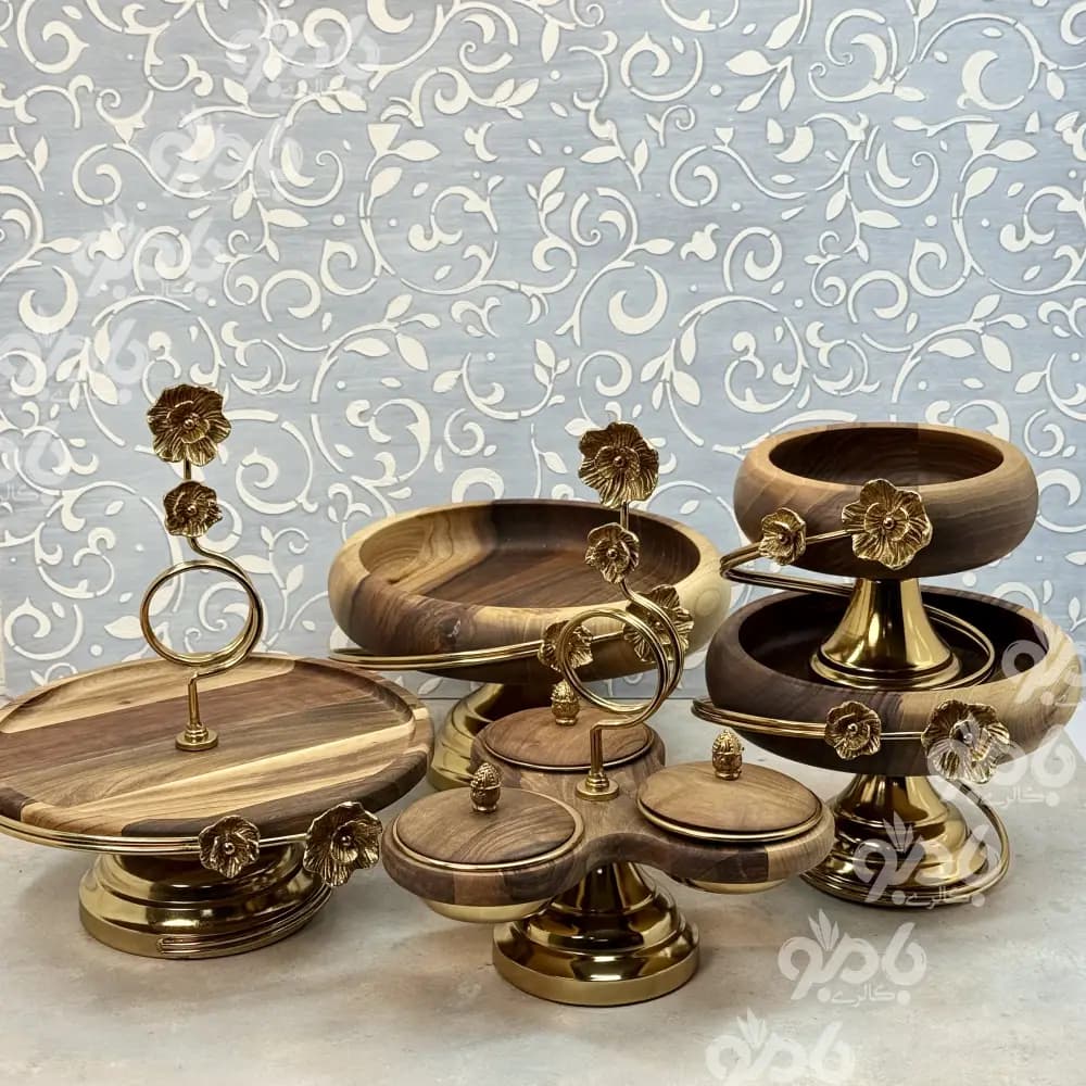 سرویس پذیرایی 5تیکه چوبی شقایق 780.82