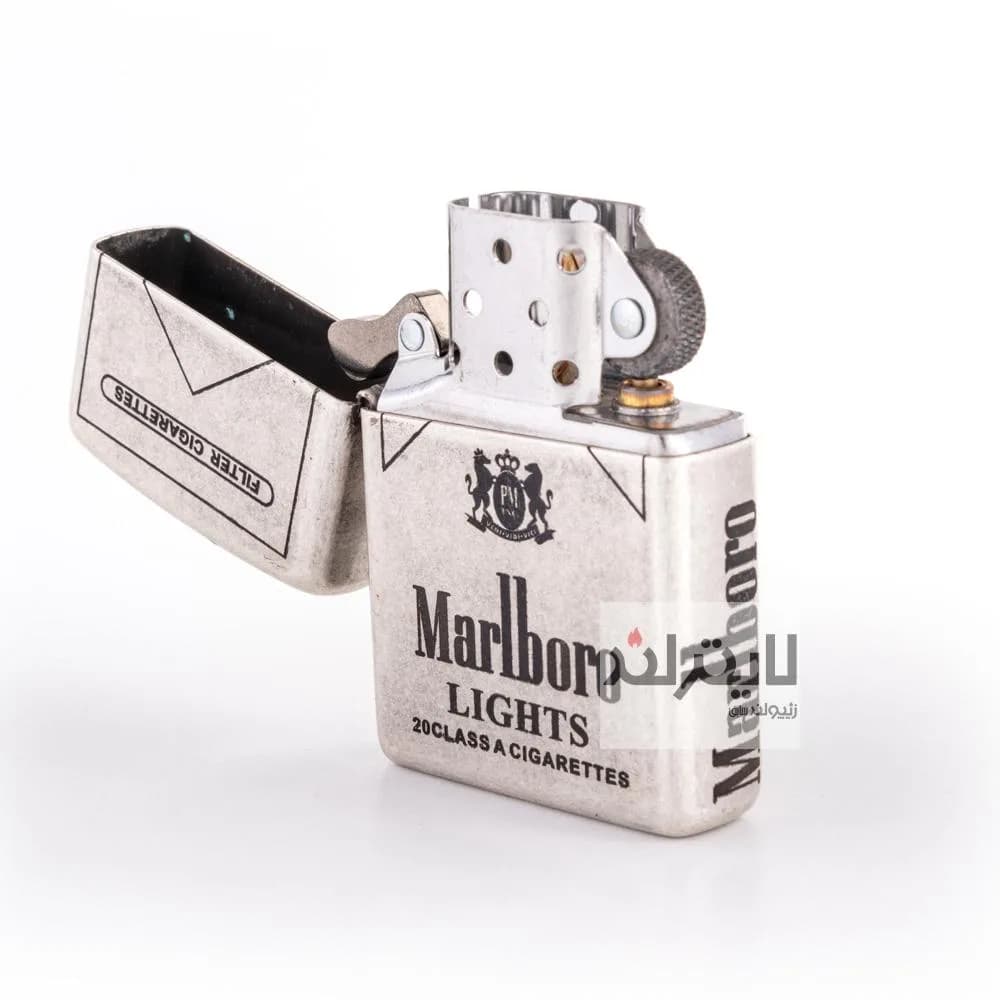 فندک زیپو مدل Classic Antique Silver Plate Marlboro کد 121fb — تصویر ۳