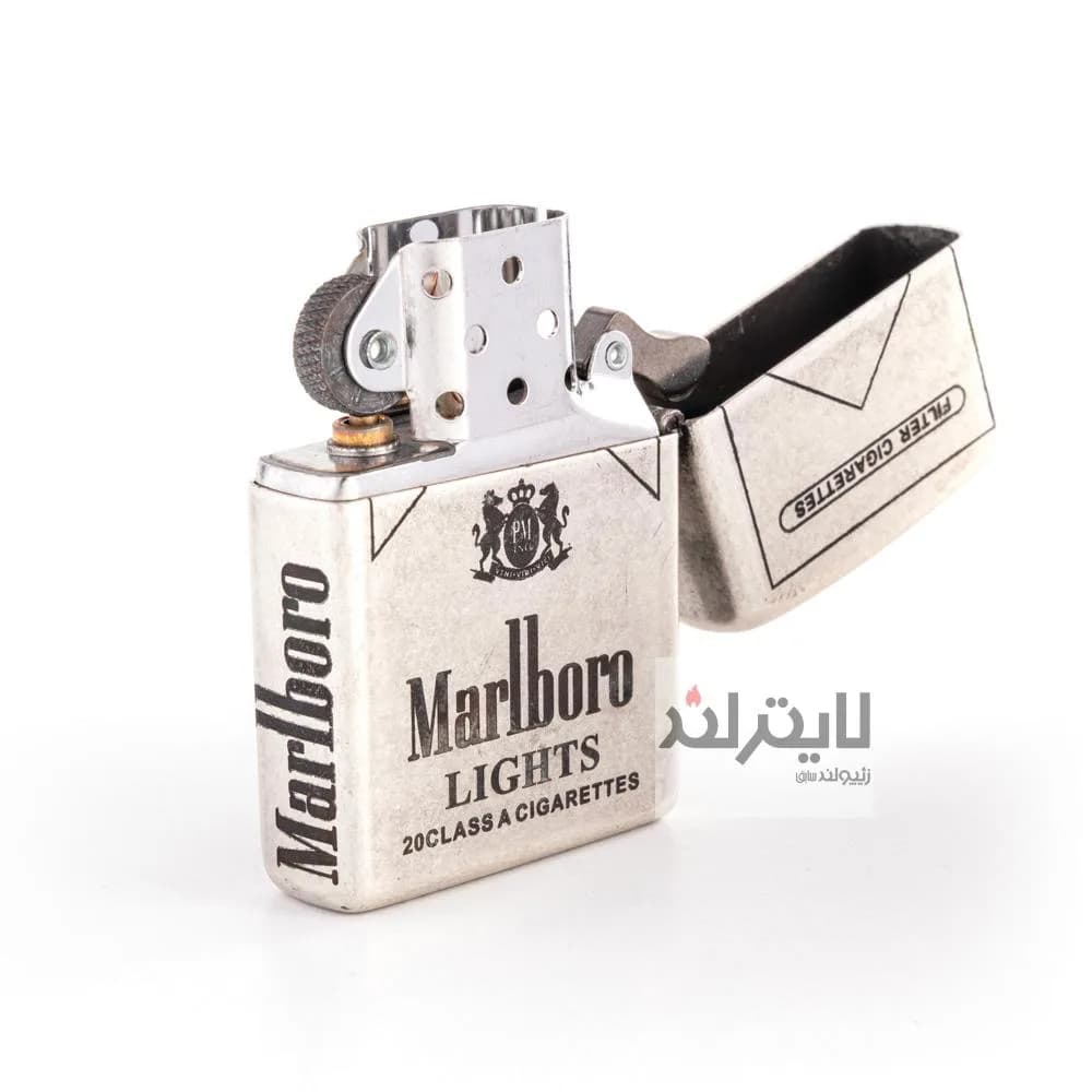 فندک زیپو مدل Classic Antique Silver Plate Marlboro کد 121fb — تصویر ۴