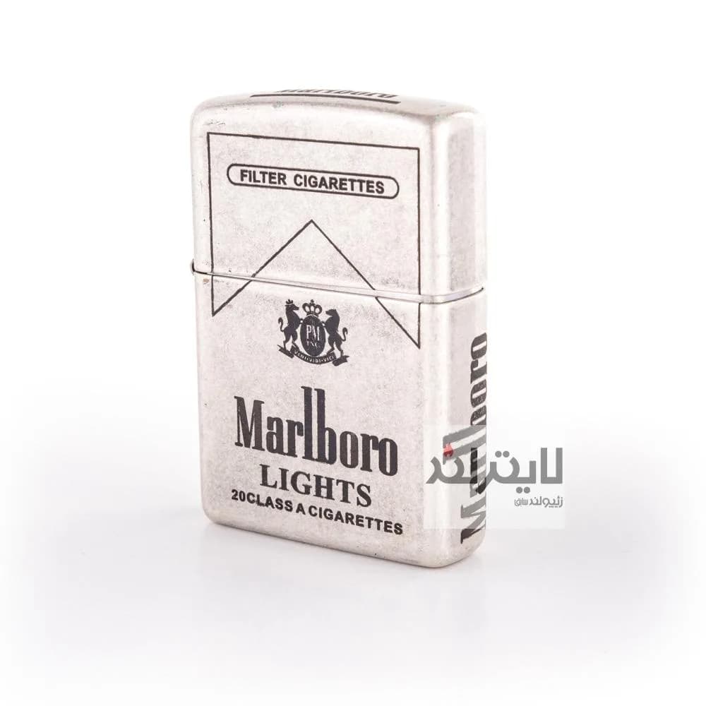 فندک زیپو مدل Classic Antique Silver Plate Marlboro کد 121fb
