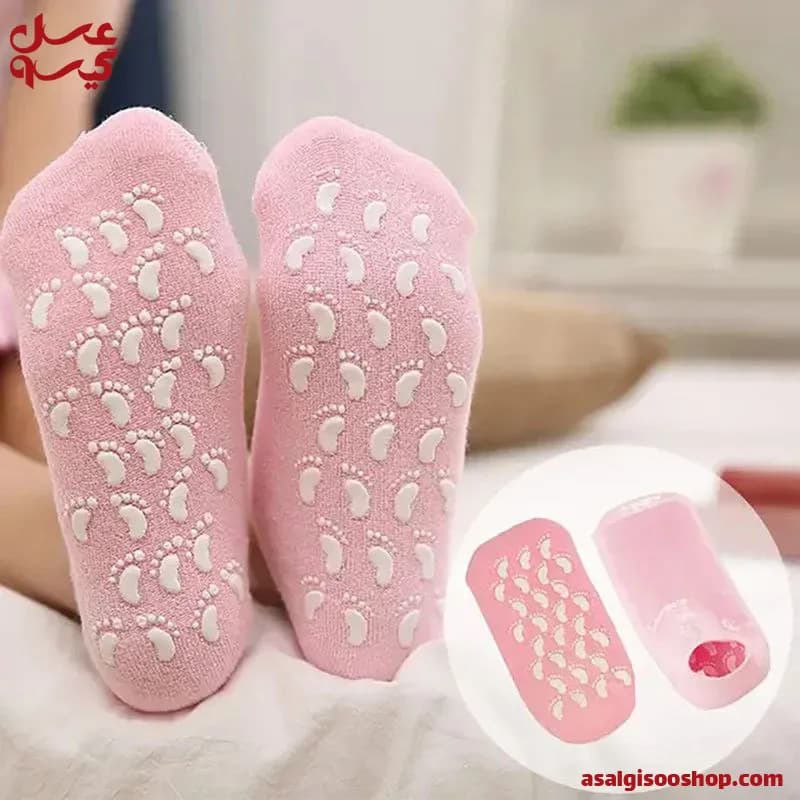 جوراب سیلیکونی مراقبت و ضد ترک پا|Silicone Moisturizing Heel Socks | کد 2706