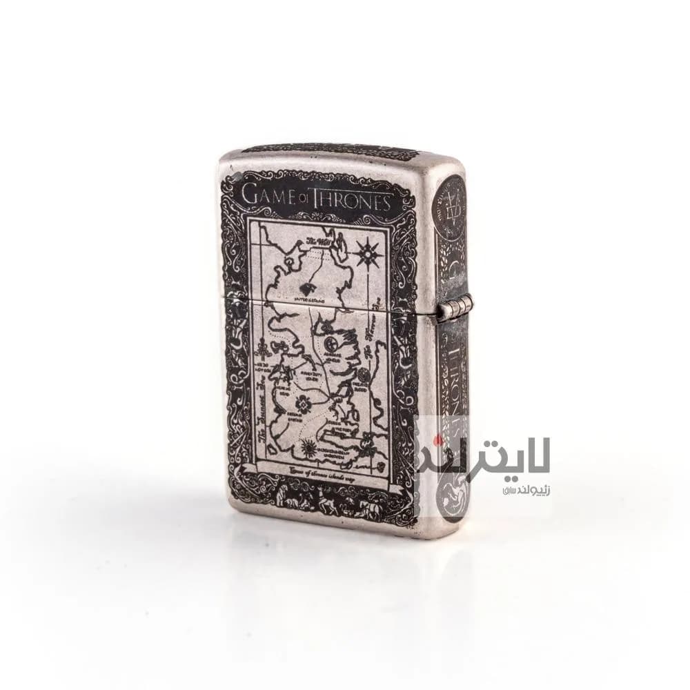 فندک زیپو مدل Classic Antique Silver Plate Game Of thrones کد 121fb — تصویر ۳