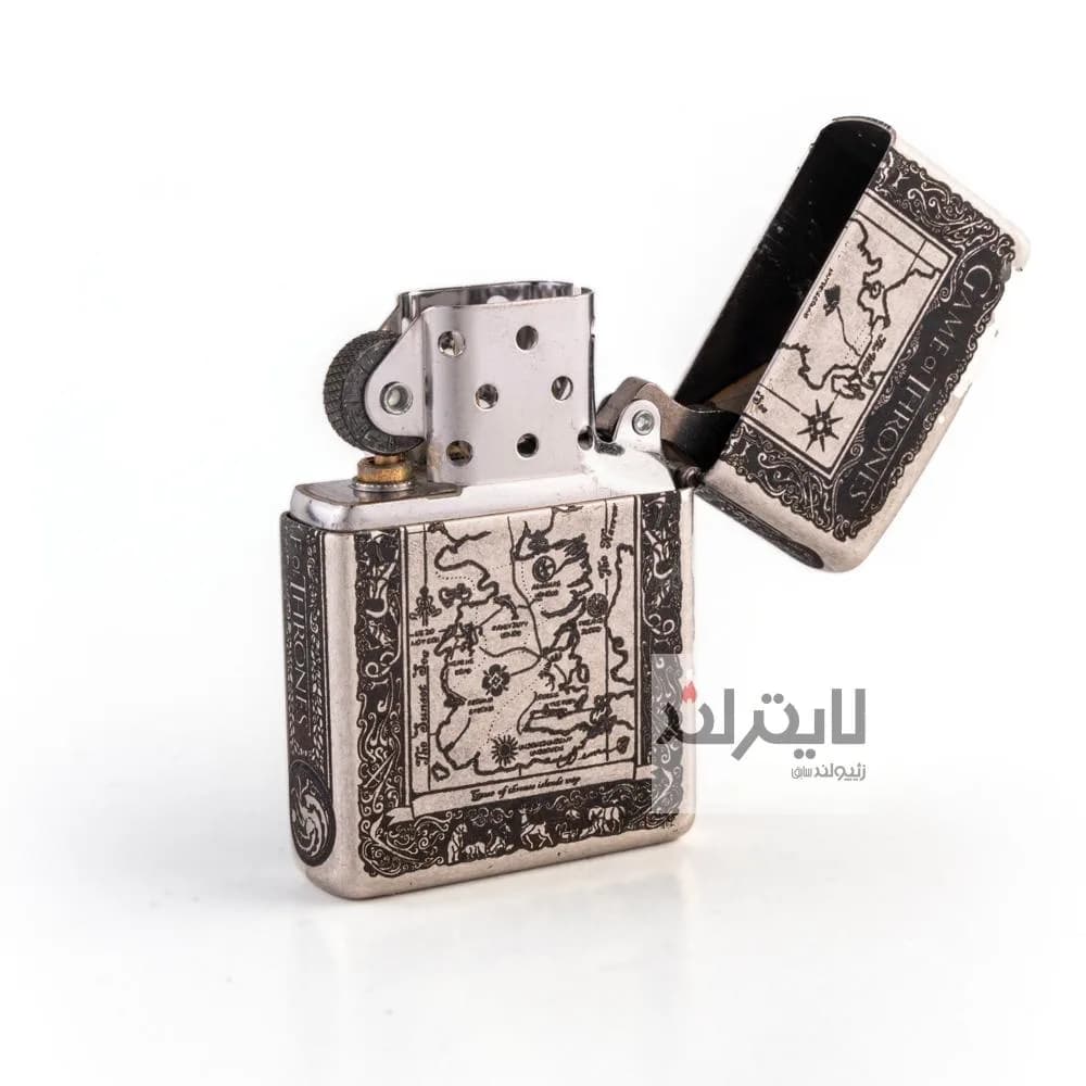 فندک زیپو مدل Classic Antique Silver Plate Game Of thrones کد 121fb — تصویر ۵