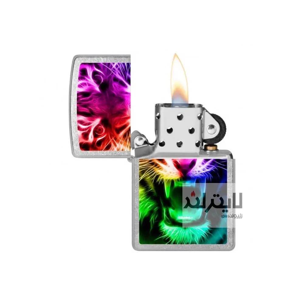 فندک زیپو مدل Rainbow Tiger کد 207 — تصویر ۳