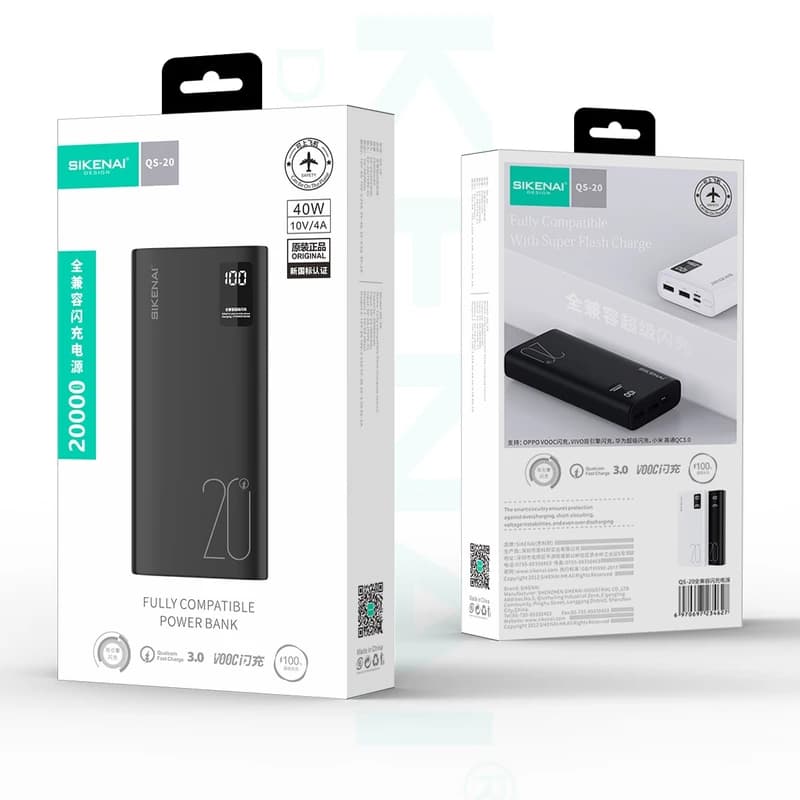پاوربانک سیکنای مدل QSK 20 ظرفیت 20000 میلی آمپر ساعت — تصویر ۳