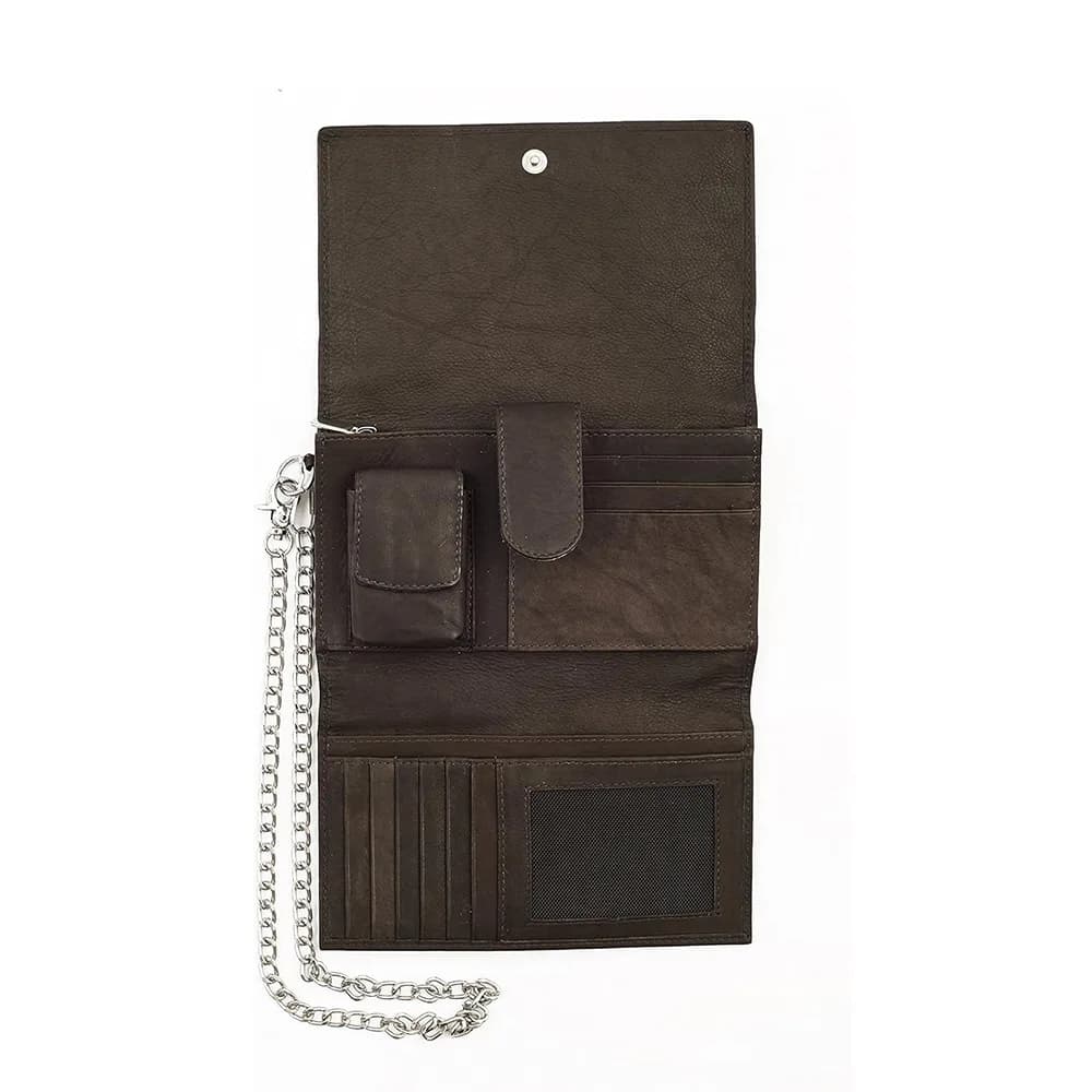 کیف زیپو مدل Mocha Leather Biker Wallet With Metal Chain کد 2005129 — تصویر ۴