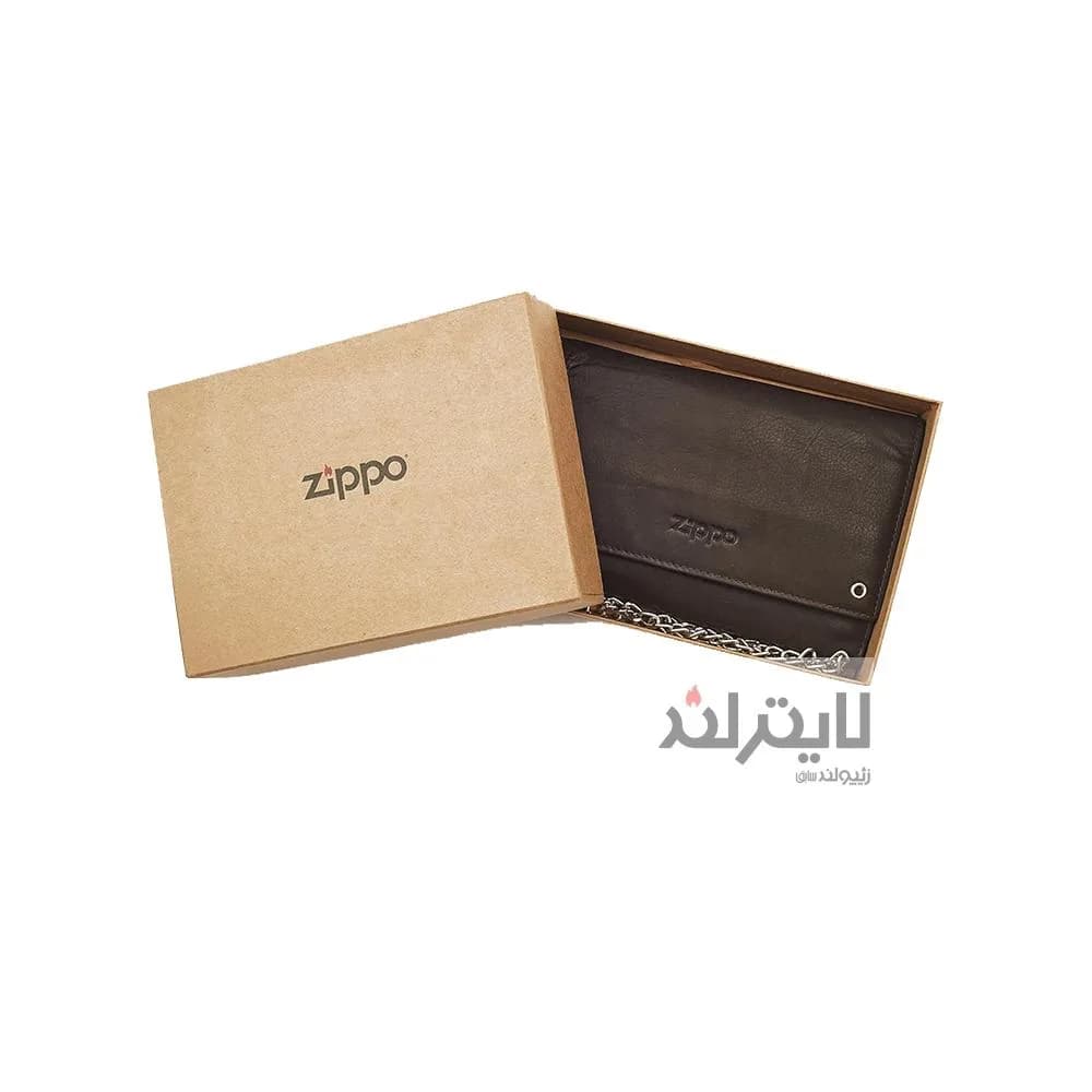 کیف زیپو مدل Mocha Leather Biker Wallet With Metal Chain کد 2005129 — تصویر ۳