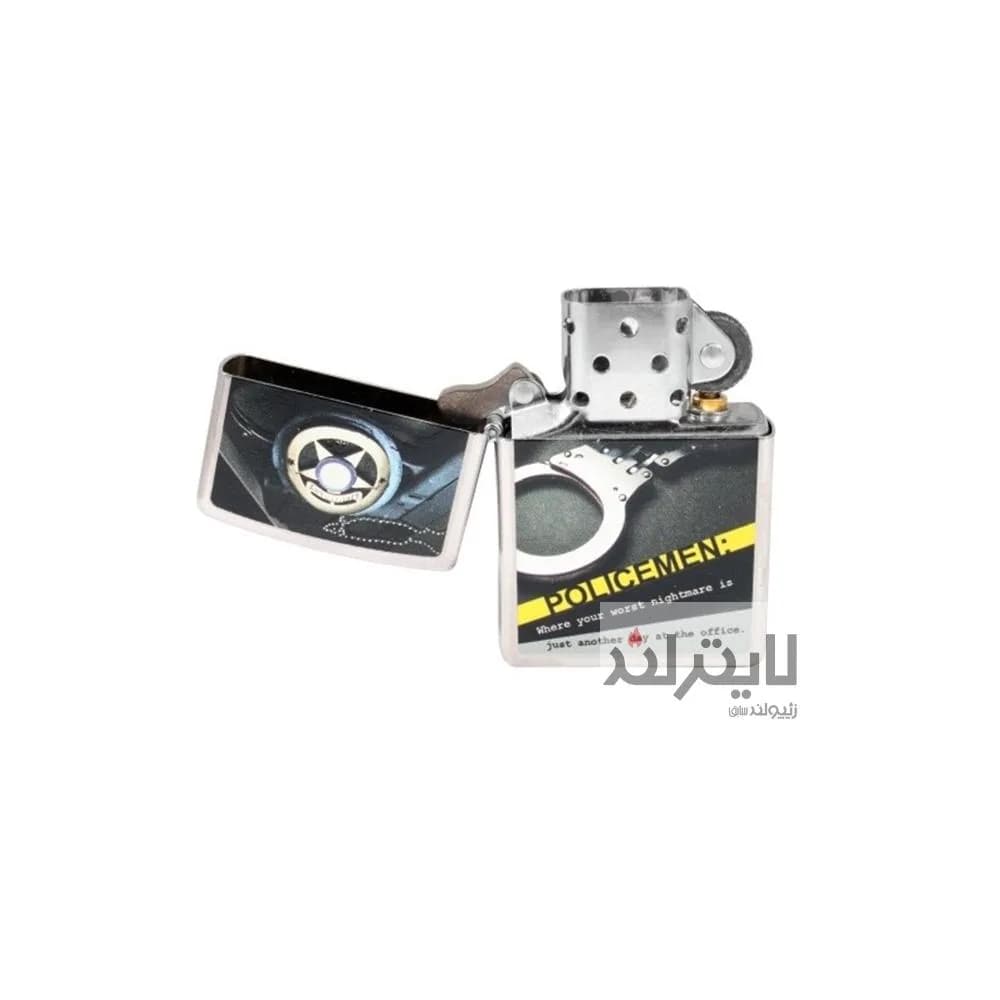 فندک زیپو مدل Police Badge Handcuff، Street Chrome کد 28279 — تصویر ۳