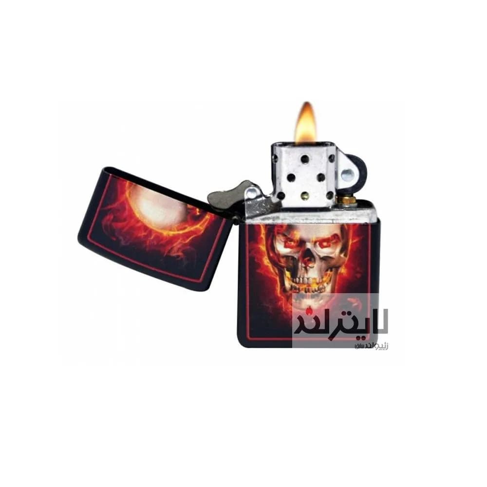 فندک زیپو مدل Burning Skull کد 28307 — تصویر ۳