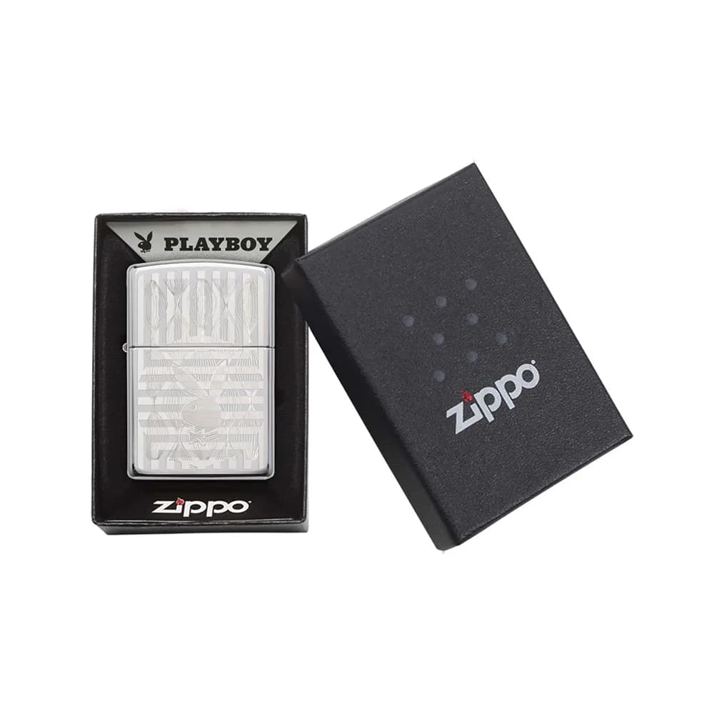 فندک زیپو مدل Playboy Bunny Logo High Polish Chrome کد 29509 — تصویر ۵