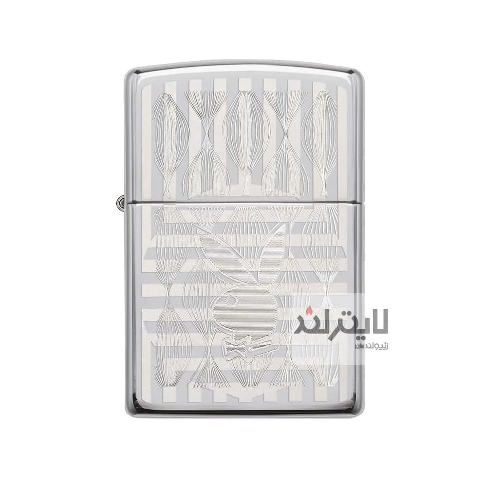 فندک زیپو مدل Playboy Bunny Logo High Polish Chrome کد 29509