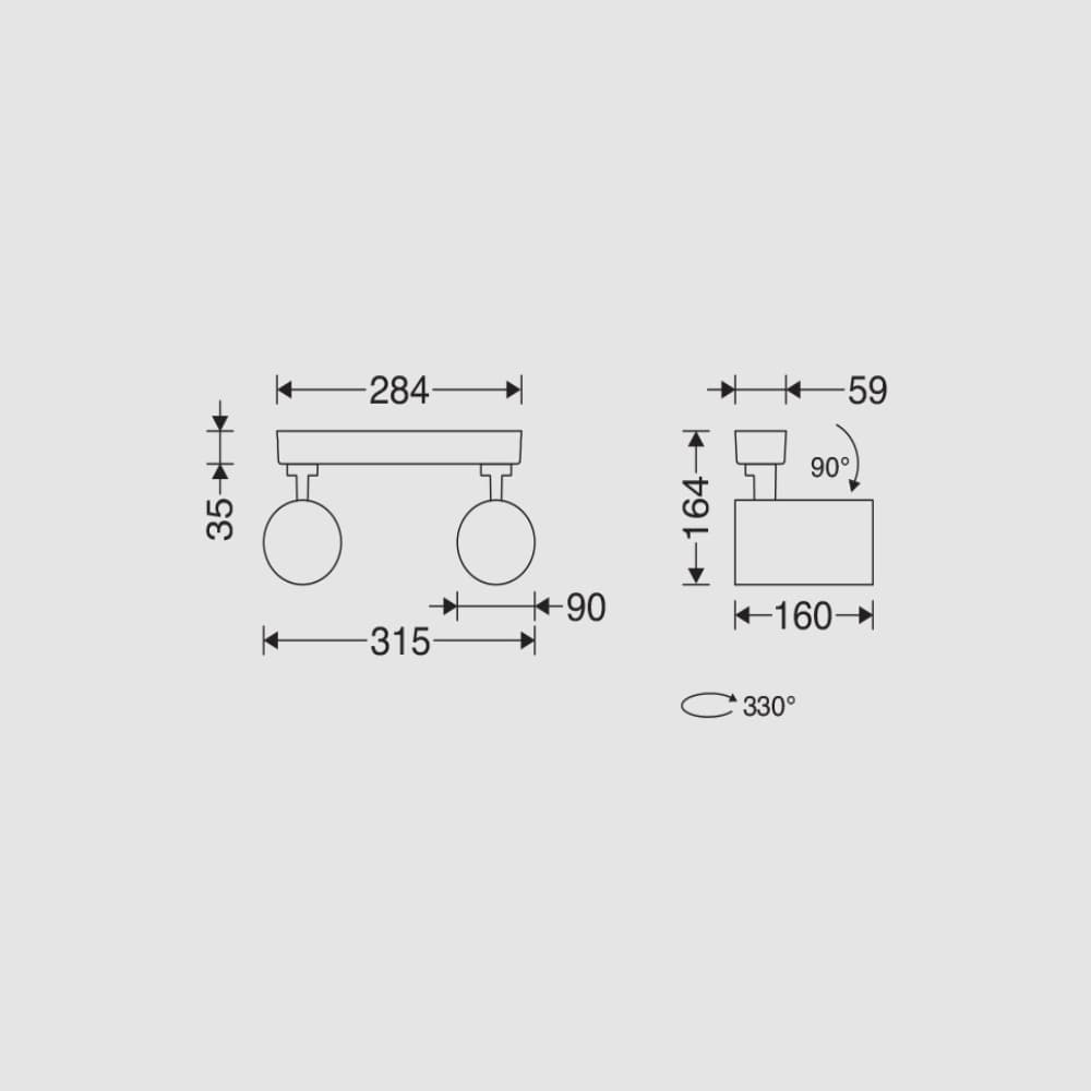 چراغ سقفی LED روکار دو قلو 60 وات مدل هانی مازی نور — تصویر ۳