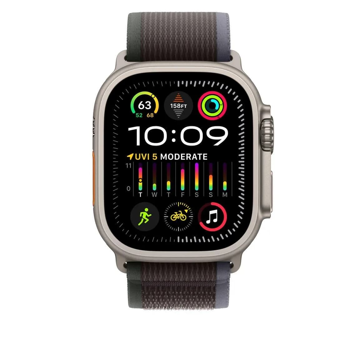 ساعت هوشمند اپل مدل الترا 1 سری 49 میلی متری بند تریل لوپ | apple watch ultra1 Trail loop band titanium case 49mm — تصویر ۵