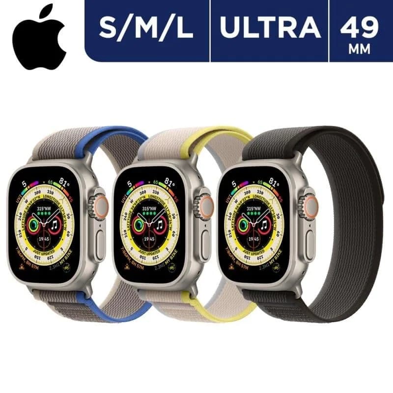 ساعت هوشمند اپل مدل الترا 1 سری 49 میلی متری بند تریل لوپ | apple watch ultra1 Trail loop band titanium case 49mm