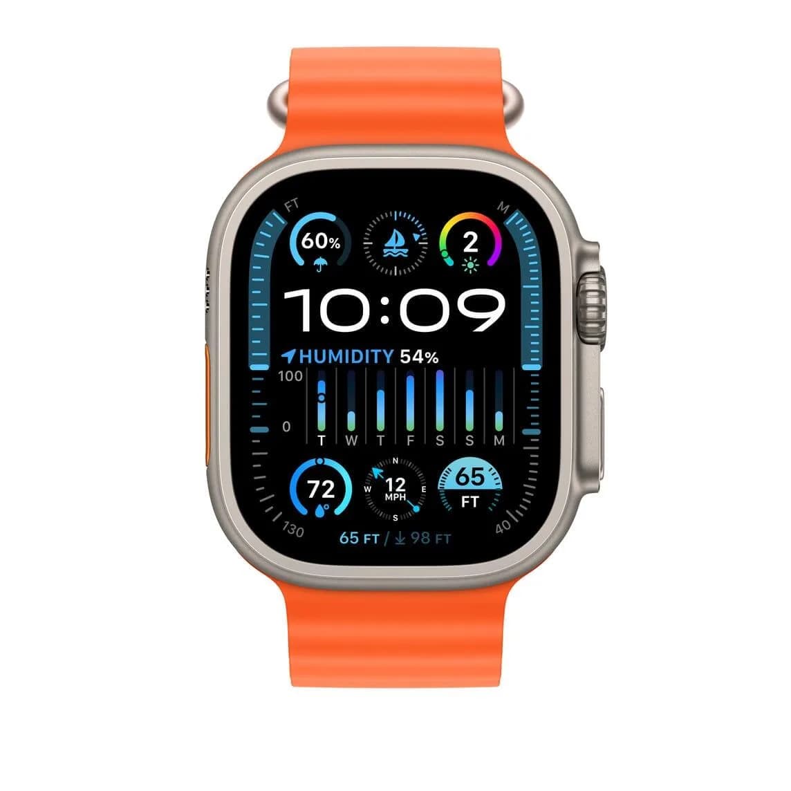 ساعت هوشمند اپل واچ مدل الترا 2 49 میلی متری کیس تیتانیوم بند اوشن | apple watch ultra2 ocean band 49mm titanium — تصویر ۷