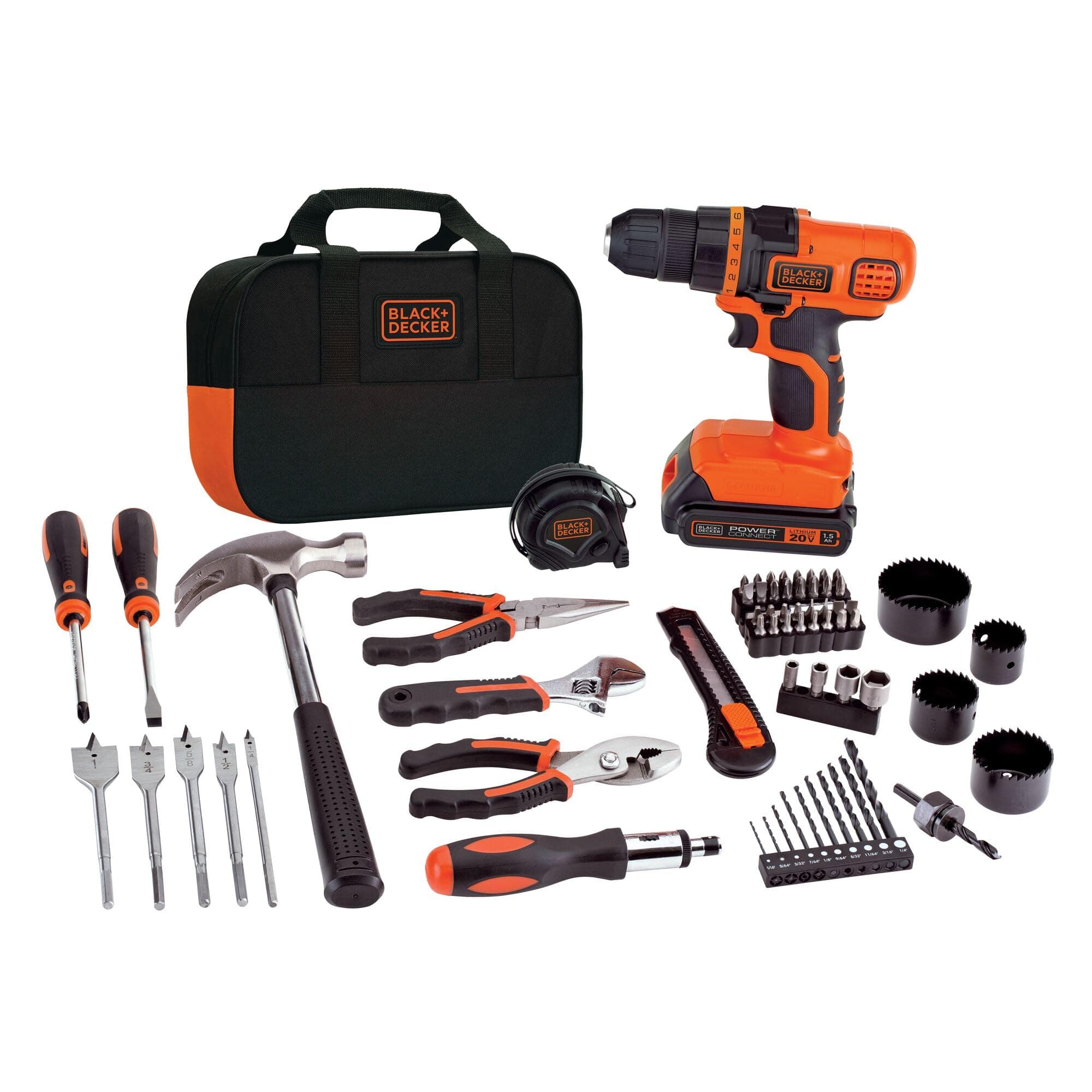 دریل شارژی Black and Decker 20 ولت به همراه جعبه ابزار