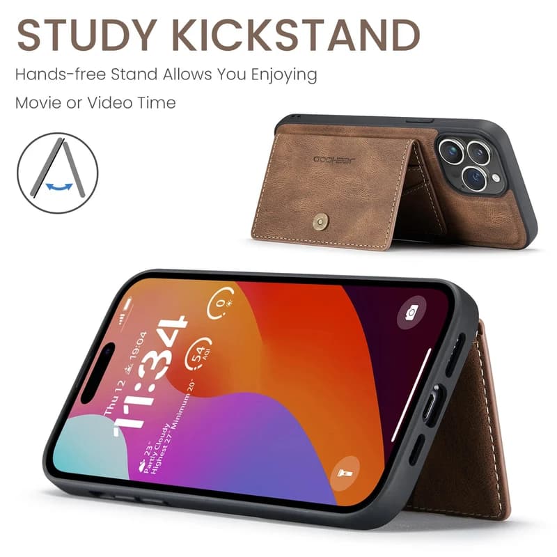 کاور جیهود مدل Leather Wallet مناسب برای گوشی موبایل اپل iPhone 15 Pro — تصویر ۴