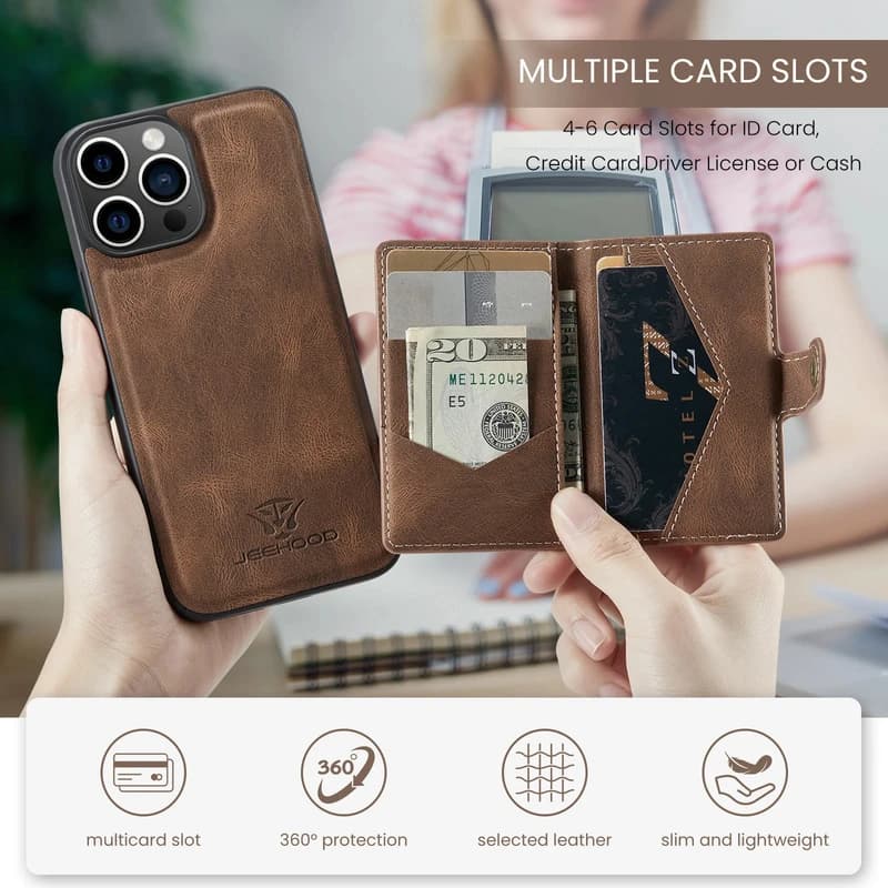 کاور جیهود مدل Leather Wallet مناسب برای گوشی موبایل اپل iPhone 15 Pro — تصویر ۶