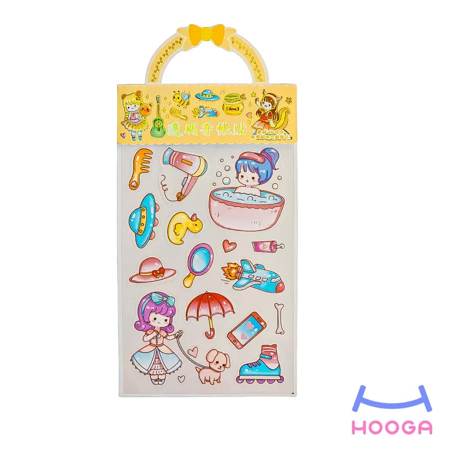 استیکر فانتزی شفاف 3 ورقی طرح دختر و زنبور — تصویر ۵