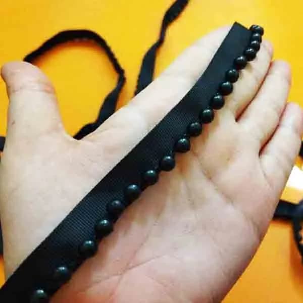 نوار مغزی لبه مرواریدی مشکی