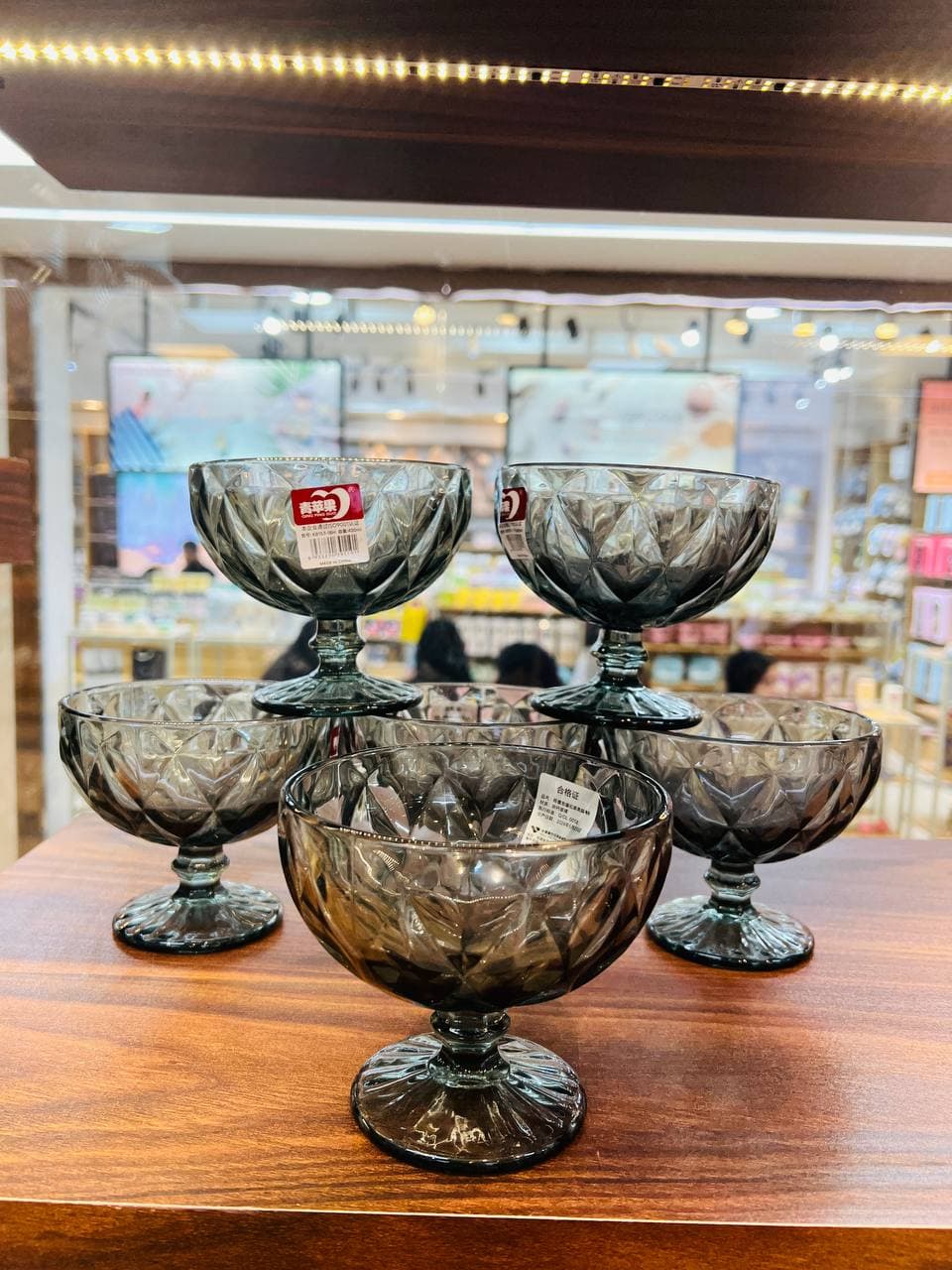 بستنی خوری 6 عددی بلور دلی وارداتی KB153-1BH