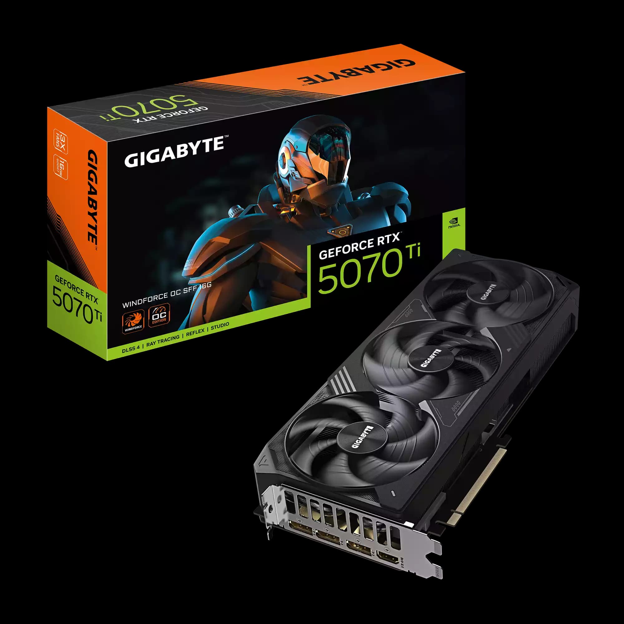 کارت گرافیک گیگابایت مدل GeForce RTX 5070 Ti WINDFORCE OC SFF 16G