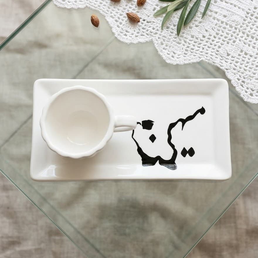 زیره و فنجان سرامیکی طرح میهن
