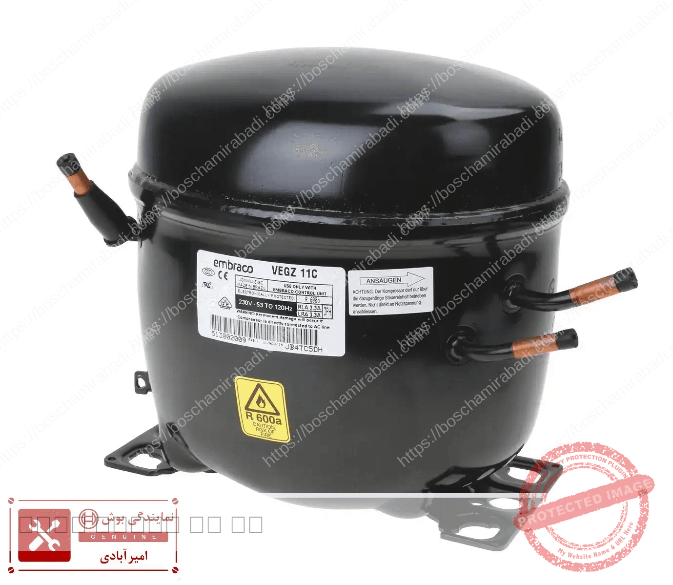کمپرسور موتور اینورتر ساید بوش و زیمنس (گاز R600) — تصویر ۲