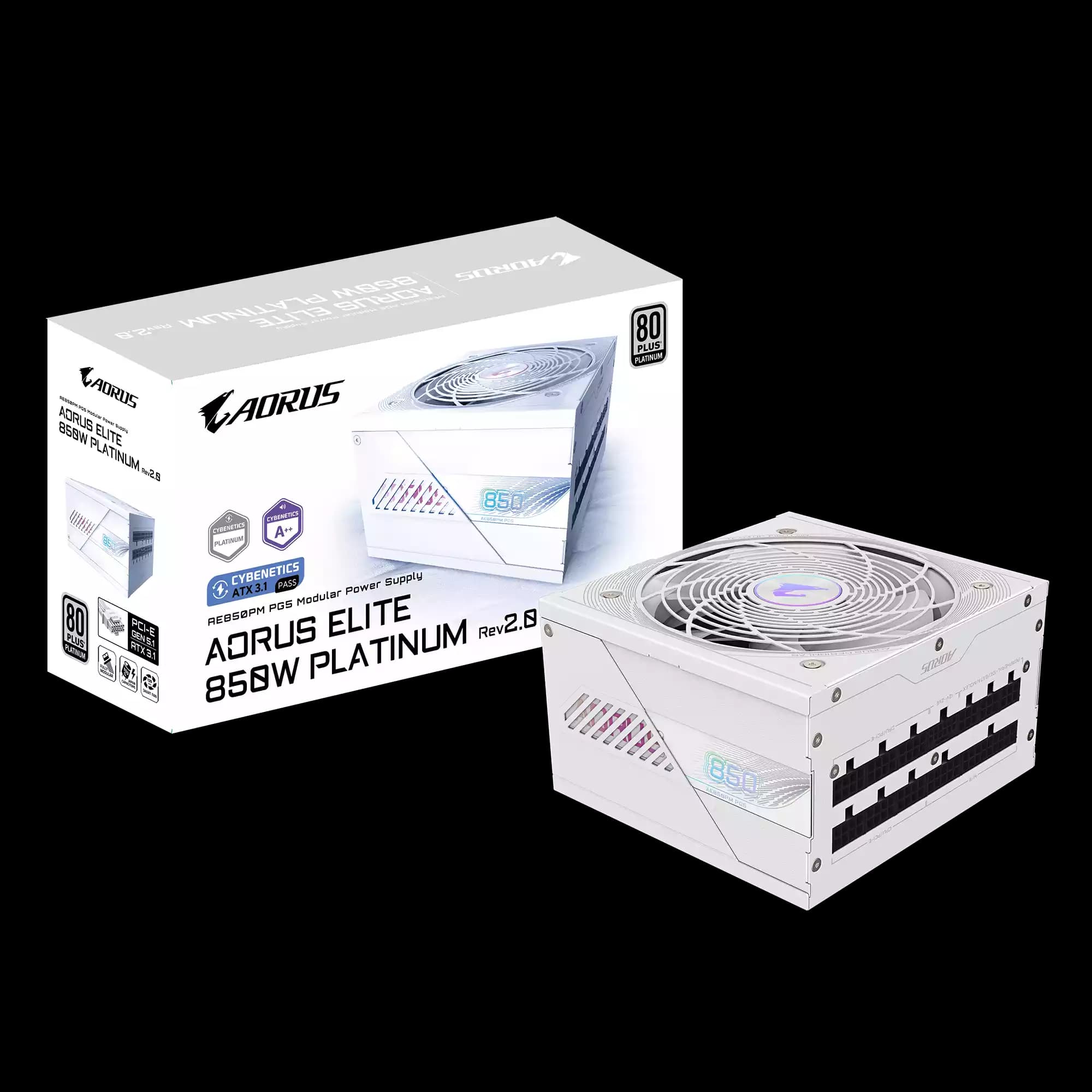 پاور ماژولار گیگابایت مدل AORUS ELITE P850W 850W PCIe 5.1 ICE (Rev. 2.0)