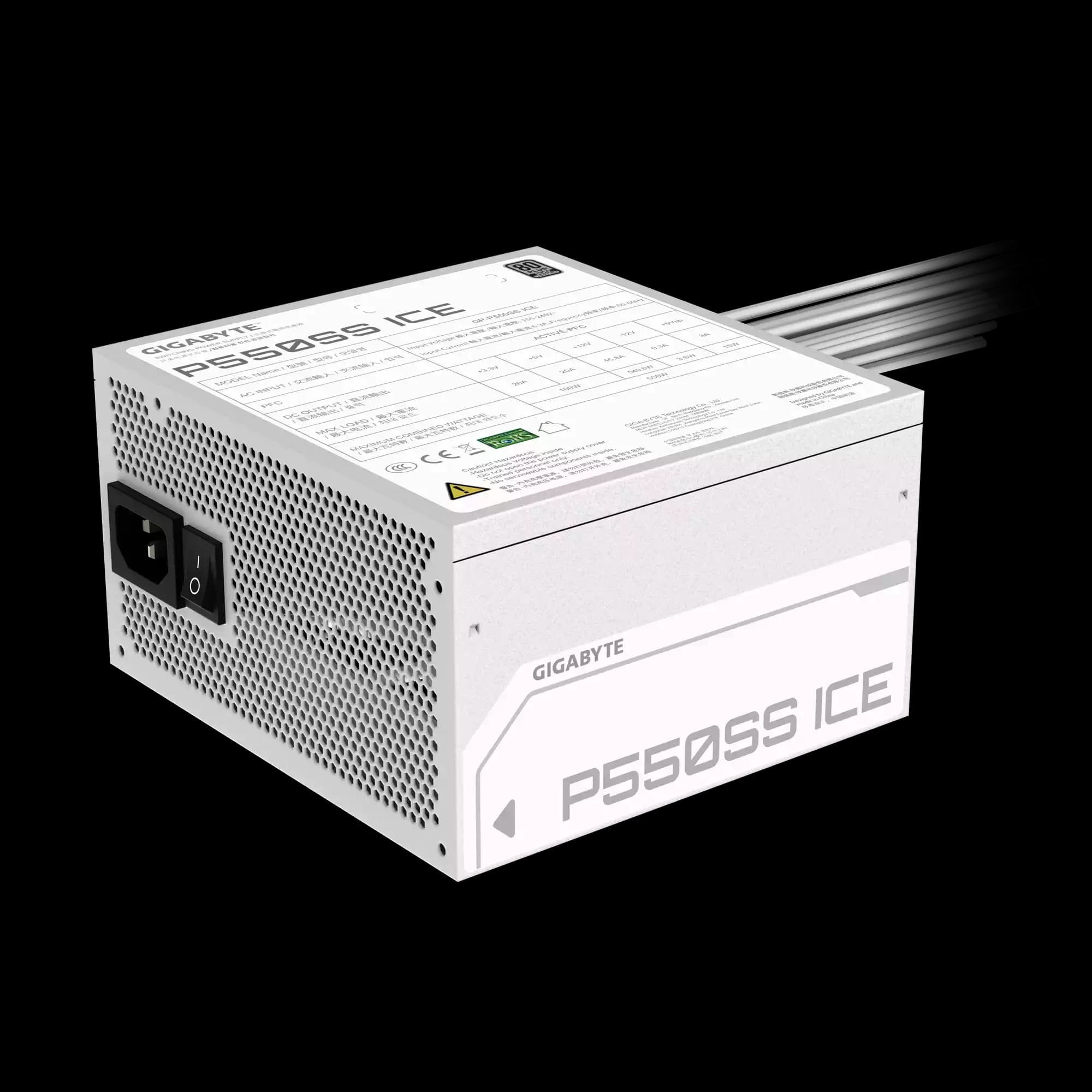 پاور غیر ماژولار گیگابایت مدل P550SS ICE 550W — تصویر ۴
