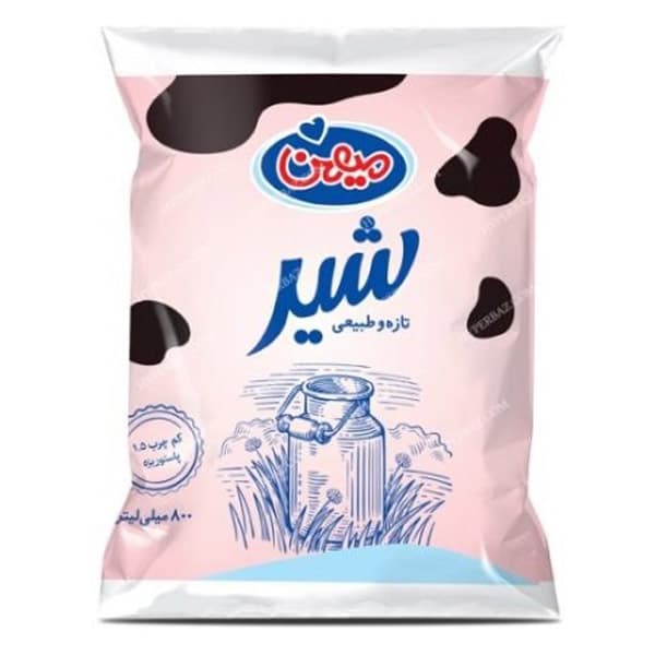 شیر نایلونی کم چرب 800 گرمی پاستوریزه میهن