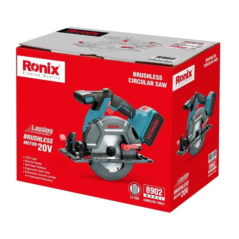 اره دیسکی شارژی رونیکس 165 میلی متری مدل 8902 — تصویر ۲