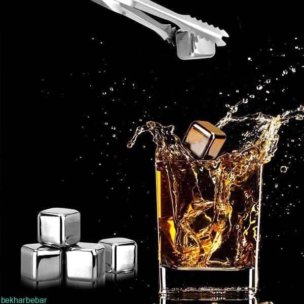 یخ مکعبی فولاد اصل تعداد 4 عددی خنک کننده نوشیدنی در گرما