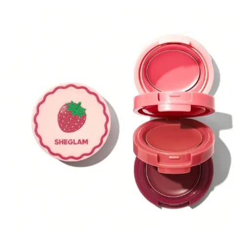 رژلب و رژگونه سه طبقه توت فرنگی شیگلم Sheglam