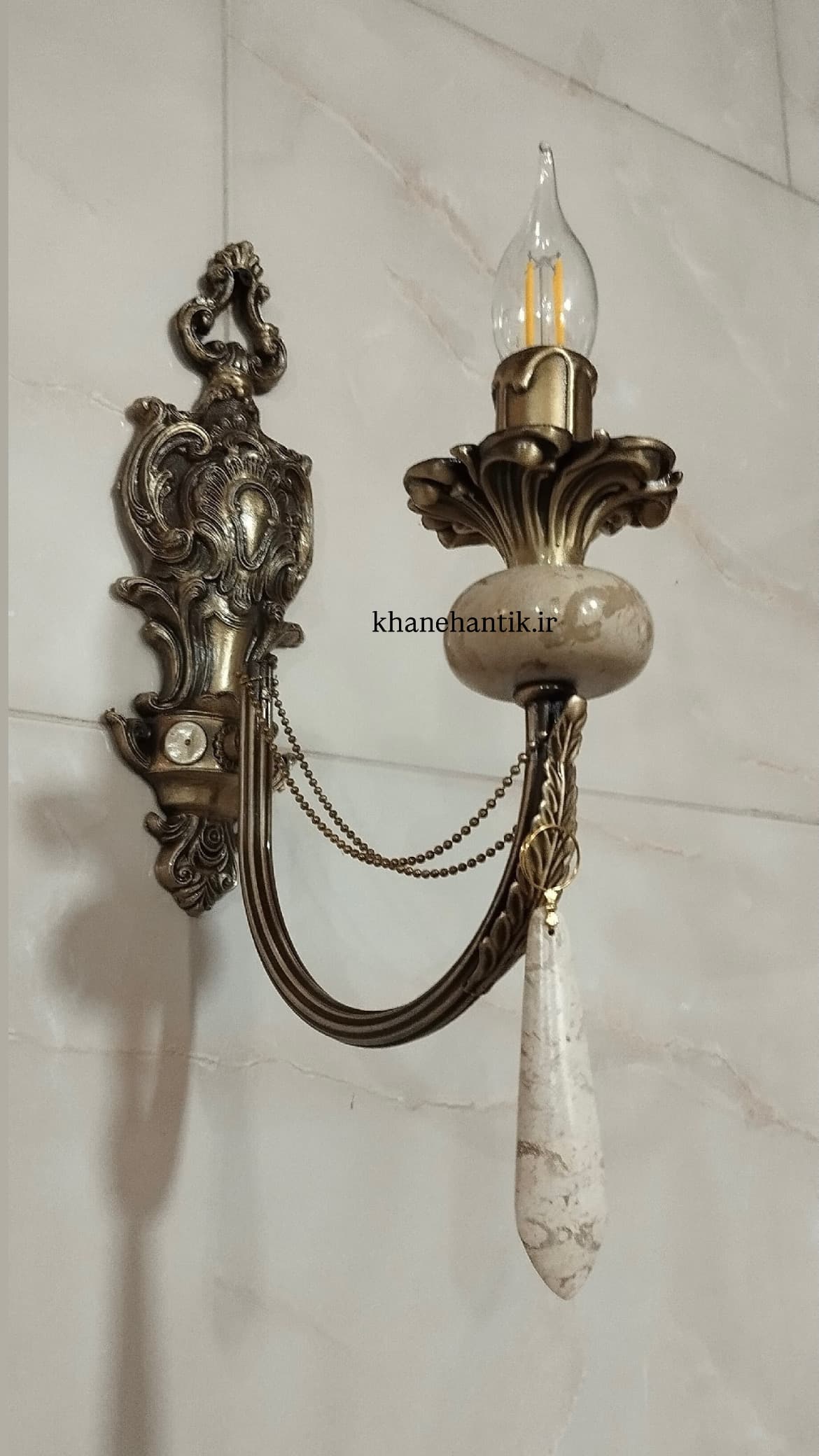 دیوارکوب نئوکلاسیک تک شاخه سنگی