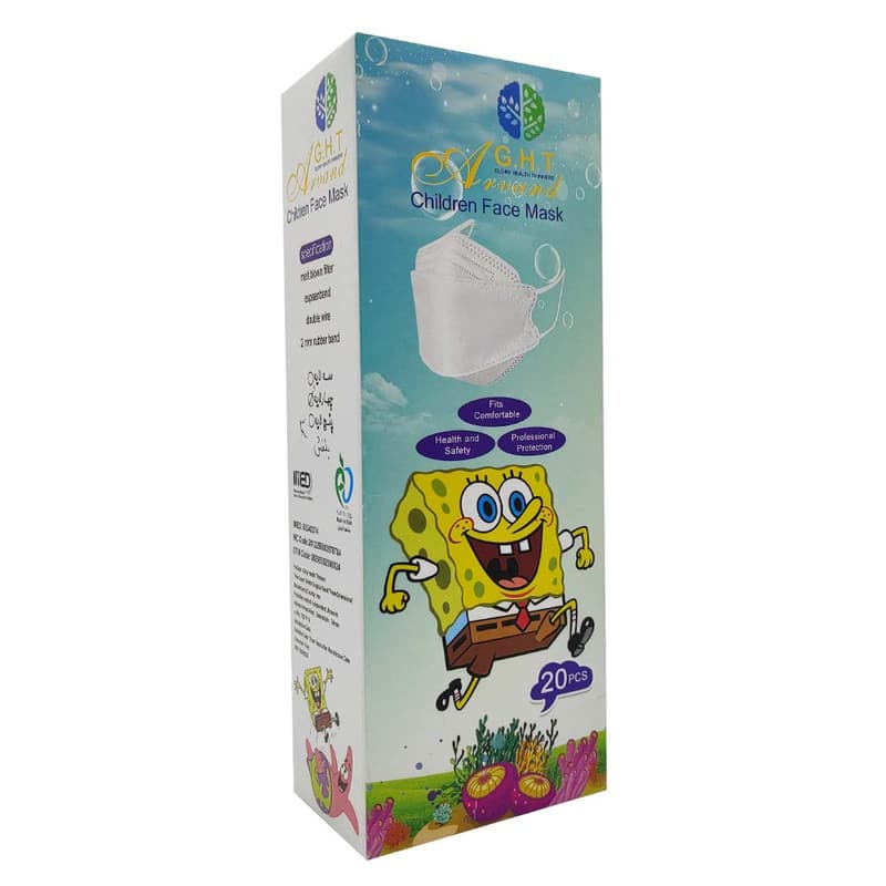 ماسک سه بعدی کودک باب اسفنجی (20عددی)