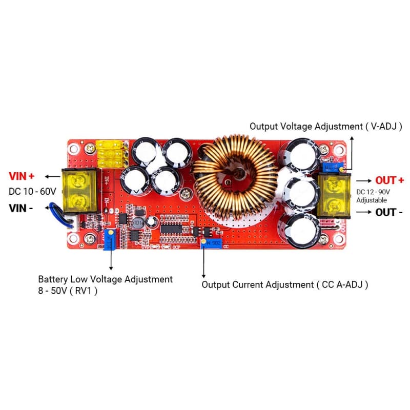 ماژول مبدل DC-DC افزاینده ولتاژ 1500W 30A — تصویر ۹