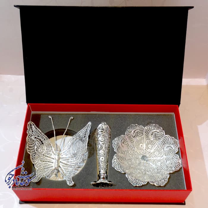 باکس هدیه سه تیکه ملیله کاری