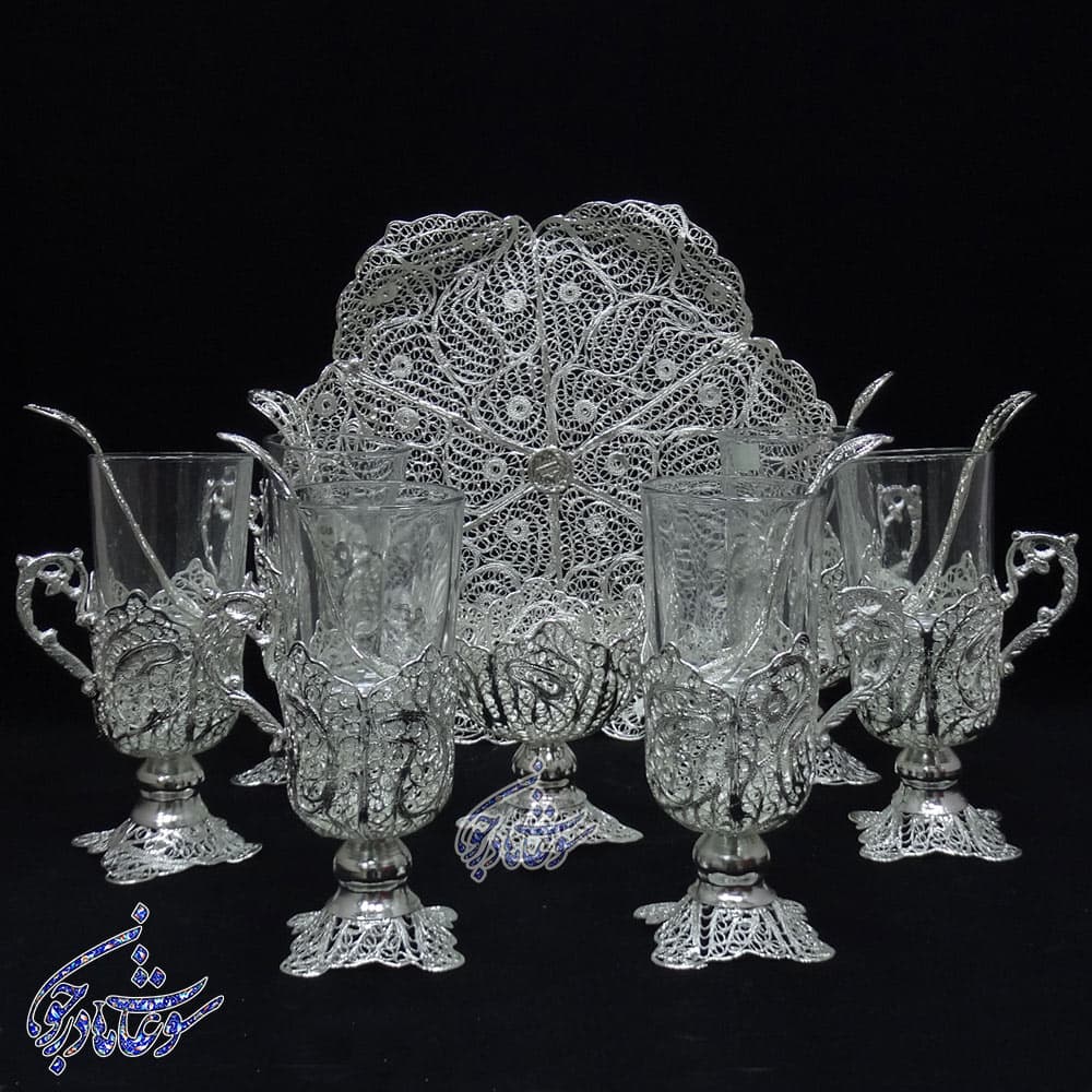 سرویس قهوه خوری ملیله کاری