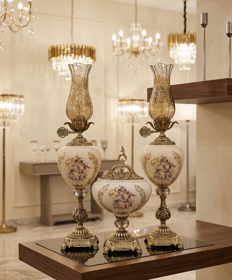 شمعدان و شکلات خوری آریا(تمام برنج)